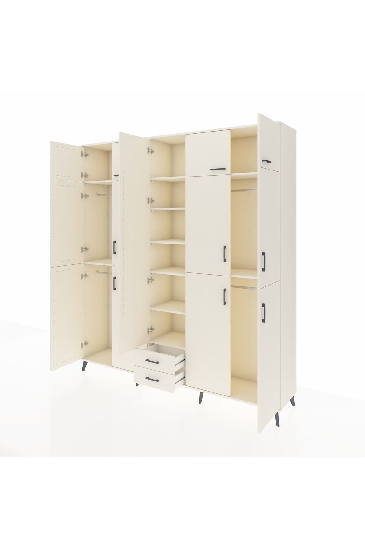 Hyperion Dolap 10 Raflı 2 Çekmeceli 4 Askılı 220x44x243 Aytaşı-Aytaşı/Aytaşı