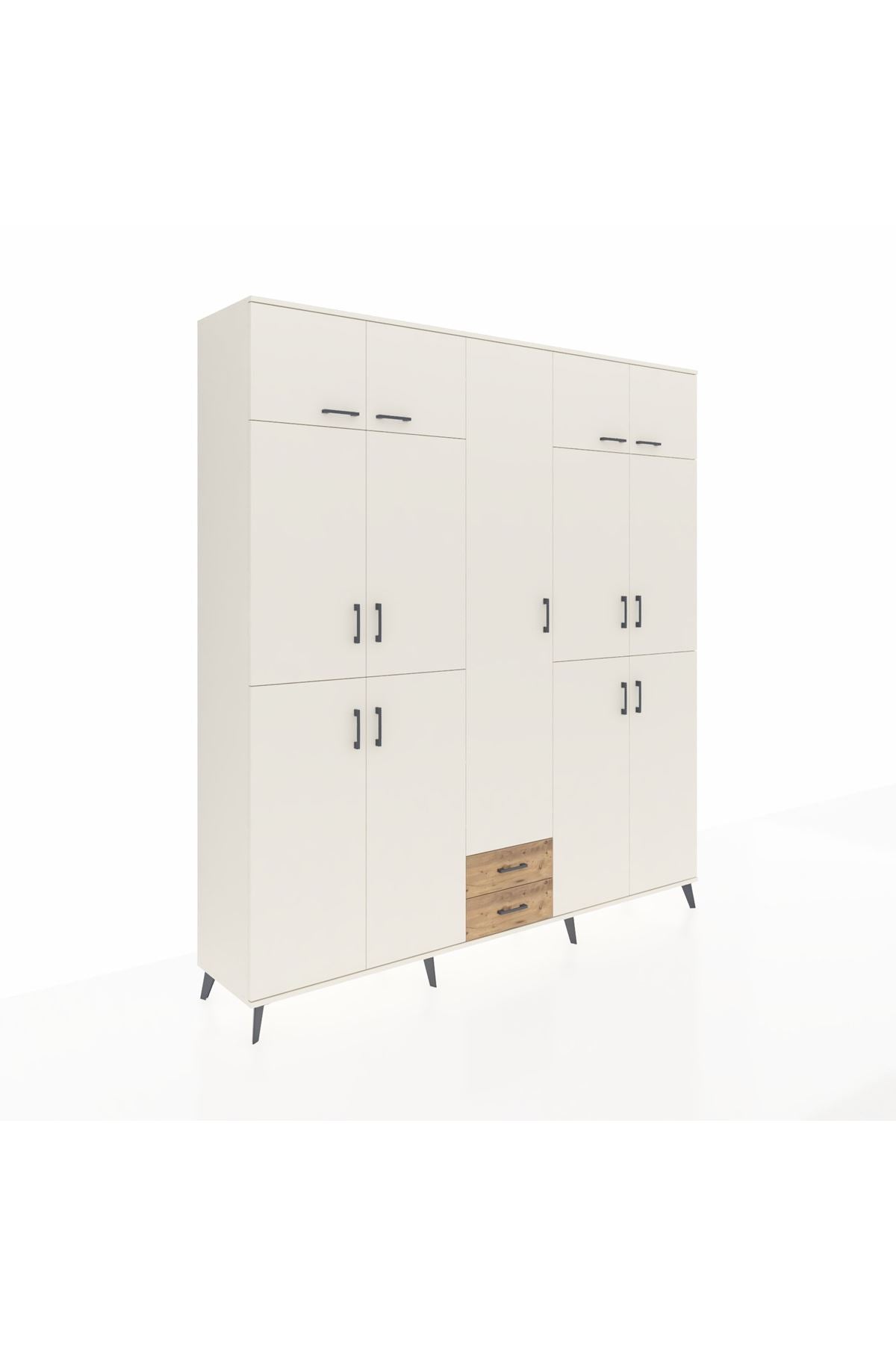 Hyperion Dolap 10 Raflı 2 Çekmeceli 4 Askılı 220x44x243 Aytaşı-Aytaşı/Çam