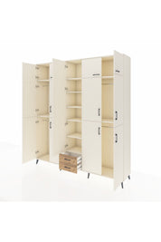 Hyperion Dolap 10 Raflı 2 Çekmeceli 4 Askılı 220x44x243 Aytaşı-Aytaşı/Çam