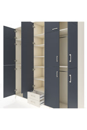 Hyperion Dolap 10 Raflı 2 Çekmeceli 4 Askılı 220x44x243 Aytaşı-Antrasit/Aytaşı