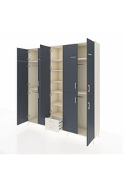 Hyperion Dolap 10 Raflı 2 Çekmeceli 4 Askılı 220x44x243 Aytaşı-Antrasit/Aytaşı