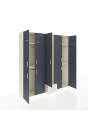 Hyperion Dolap 10 Raflı 2 Çekmeceli 4 Askılı 220x44x243 Aytaşı-Antrasit/Aytaşı