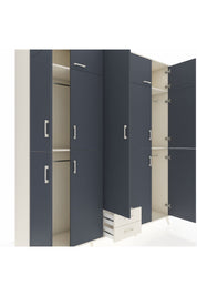 Hyperion Dolap 10 Raflı 2 Çekmeceli 4 Askılı 220x44x243 Aytaşı-Antrasit/Aytaşı