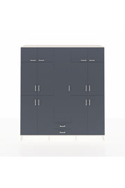 Hyperion Dolap 10 Raflı 2 Çekmeceli 4 Askılı 220x44x243 Aytaşı-Antrasit/Antrasit