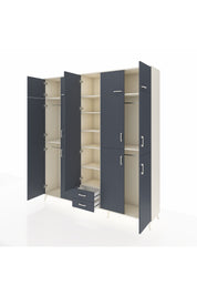 Hyperion Dolap 10 Raflı 2 Çekmeceli 4 Askılı 220x44x243 Aytaşı-Antrasit/Antrasit