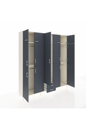 Hyperion Dolap 10 Raflı 2 Çekmeceli 4 Askılı 220x44x243 Aytaşı-Antrasit/Antrasit