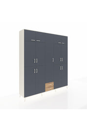 Hyperion Dolap 10 Raflı 2 Çekmeceli 4 Askılı 220x44x243 Aytaşı-Antrasit/Çam