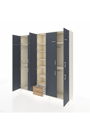 Hyperion Dolap 10 Raflı 2 Çekmeceli 4 Askılı 220x44x243 Aytaşı-Antrasit/Çam