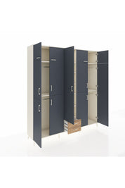 Hyperion Dolap 10 Raflı 2 Çekmeceli 4 Askılı 220x44x243 Aytaşı-Antrasit/Çam