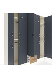 Hyperion Dolap 10 Raflı 2 Çekmeceli 4 Askılı 220x44x243 Aytaşı-Antrasit/Çam