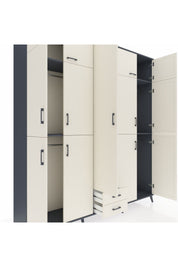 Hyperion Dolap 10 Raflı 2 Çekmeceli 4 Askılı 220x44x243 Antrasit-Aytaşı/Aytaşı