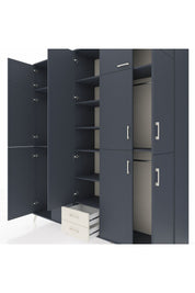 Hyperion Dolap 10 Raflı 2 Çekmeceli 4 Askılı 220x44x243 Antrasit-Antrasit/Aytaşı