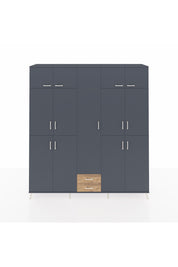 Hyperion Dolap 10 Raflı 2 Çekmeceli 4 Askılı 220x44x243 Antrasit-Antrasit/Çam