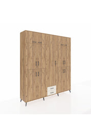 Hyperion Dolap 10 Raflı 2 Çekmeceli 4 Askılı 220x44x243 Çam-Çam/Aytaşı