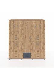 Hyperion Dolap 10 Raflı 2 Çekmeceli 4 Askılı 220x44x243 Çam-Çam/Antrasit