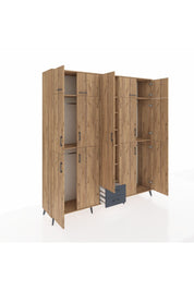 Hyperion Dolap 10 Raflı 2 Çekmeceli 4 Askılı 220x44x243 Çam-Çam/Antrasit