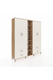 Hyperion Dolap 12 Raflı 4 Çekmeceli 2 Askılı 220x44x243 - S553M001V22B