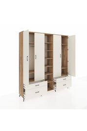 Hyperion Dolap 12 Raflı 4 Çekmeceli 2 Askılı 220x44x243 - S553M001V22B