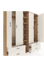 Hyperion Dolap 12 Raflı 4 Çekmeceli 2 Askılı 220x44x243 - S553M001V22B