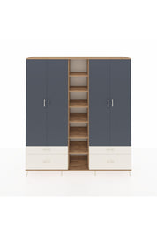 Hyperion Dolap 12 Raflı 4 Çekmeceli 2 Askılı 220x44x243 - S553M001V25B