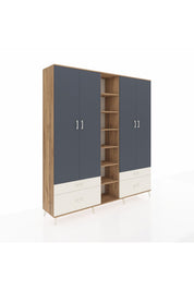 Hyperion Dolap 12 Raflı 4 Çekmeceli 2 Askılı 220x44x243 - S553M001V25B