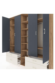 Hyperion Dolap 12 Raflı 4 Çekmeceli 2 Askılı 220x44x243 - S553M001V25B