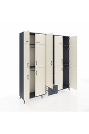 Hyperion Dolap 10 Raflı 2 Çekmeceli 4 Askılı 220x44x243 Antrasit-Aytaşı/Antrasit