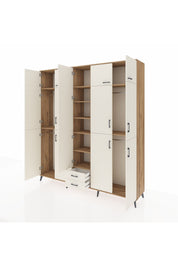 Hyperion Dolap 10 Raflı 2 Çekmeceli 4 Askılı 220x44x243 Çam-Aytaşı/Aytaşı