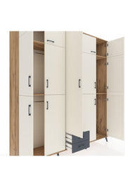 Hyperion Dolap 10 Raflı 2 Çekmeceli 4 Askılı 220x44x243 Çam-Aytaşı/Antrasit