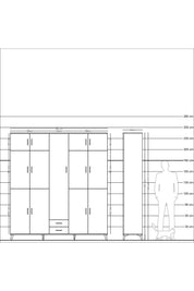 Hyperion Dolap 10 Raflı 2 Çekmeceli 4 Askılı 220x44x243 - S553M012V23B