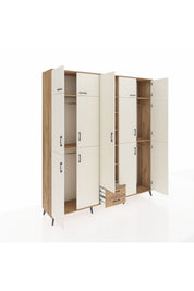 Hyperion Dolap 10 Raflı 2 Çekmeceli 4 Askılı 220x44x243 Çam-Aytaşı/Çam