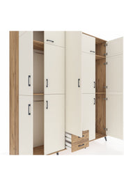 Hyperion Dolap 10 Raflı 2 Çekmeceli 4 Askılı 220x44x243 Çam-Aytaşı/Çam