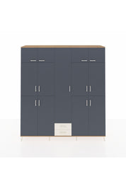 Hyperion Dolap 10 Raflı 2 Çekmeceli 4 Askılı 220x44x243 Çam-Antrasit/Aytaşı