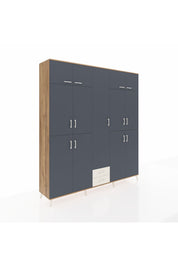 Hyperion Dolap 10 Raflı 2 Çekmeceli 4 Askılı 220x44x243 Çam-Antrasit/Aytaşı