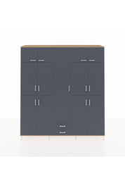 Hyperion Dolap 10 Raflı 2 Çekmeceli 4 Askılı 220x44x243 Çam-Antrasit/Antrasit