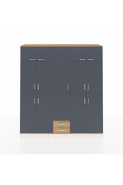 Hyperion Dolap 10 Raflı 2 Çekmeceli 4 Askılı 220x44x243 Çam-Antrasit/Çam