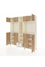 Hyperion Dolap 14 Raflı 2 Çekmeceli 2 Askılı 220x44x243 - S553M013V01B