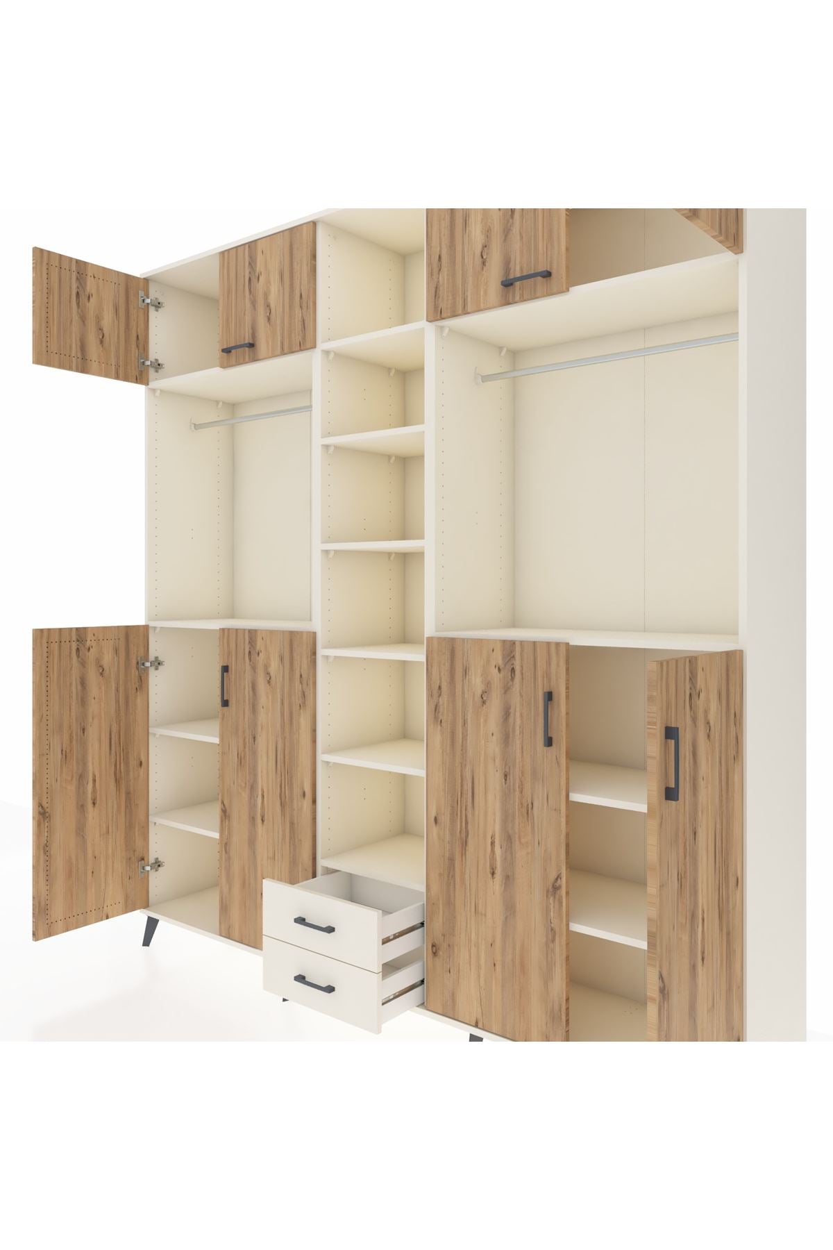 Hyperion Dolap 14 Raflı 2 Çekmeceli 2 Askılı 220x44x243 - S553M013V01B