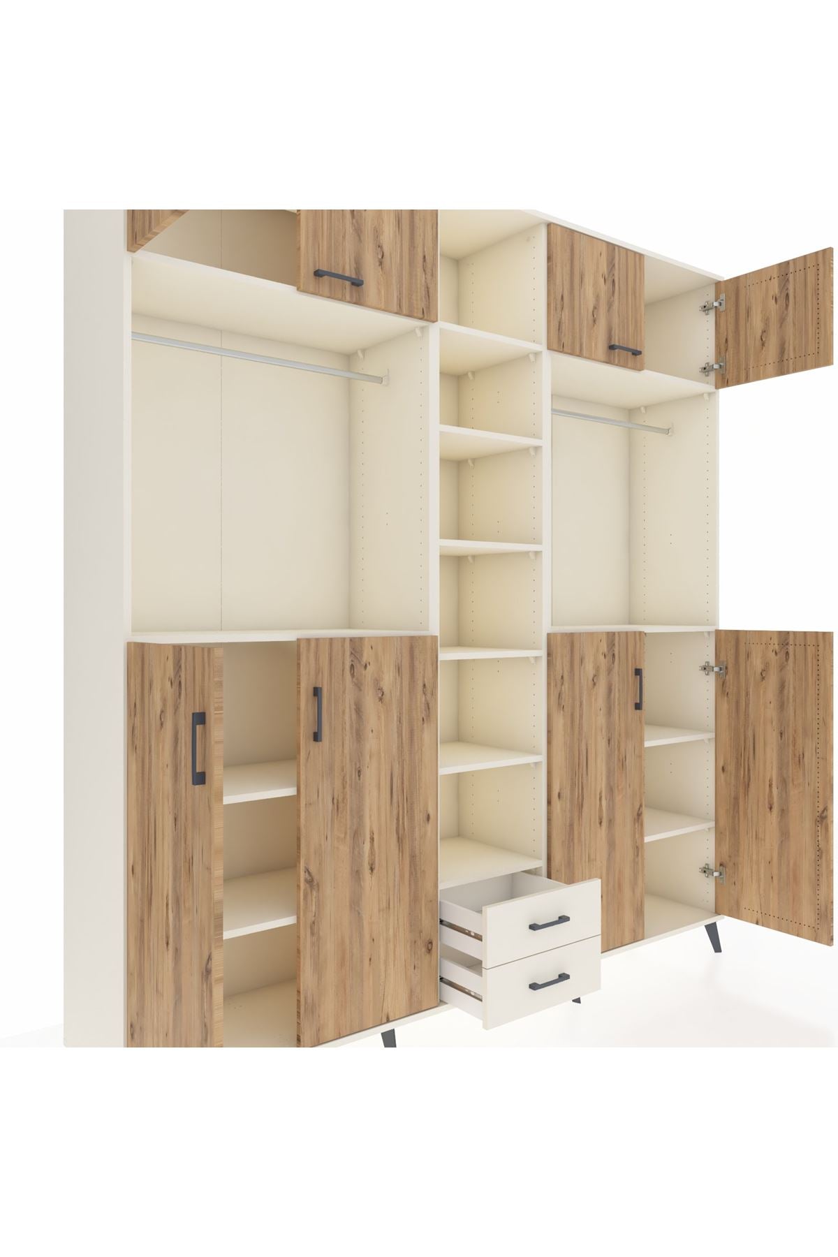 Hyperion Dolap 14 Raflı 2 Çekmeceli 2 Askılı 220x44x243 - S553M013V01B