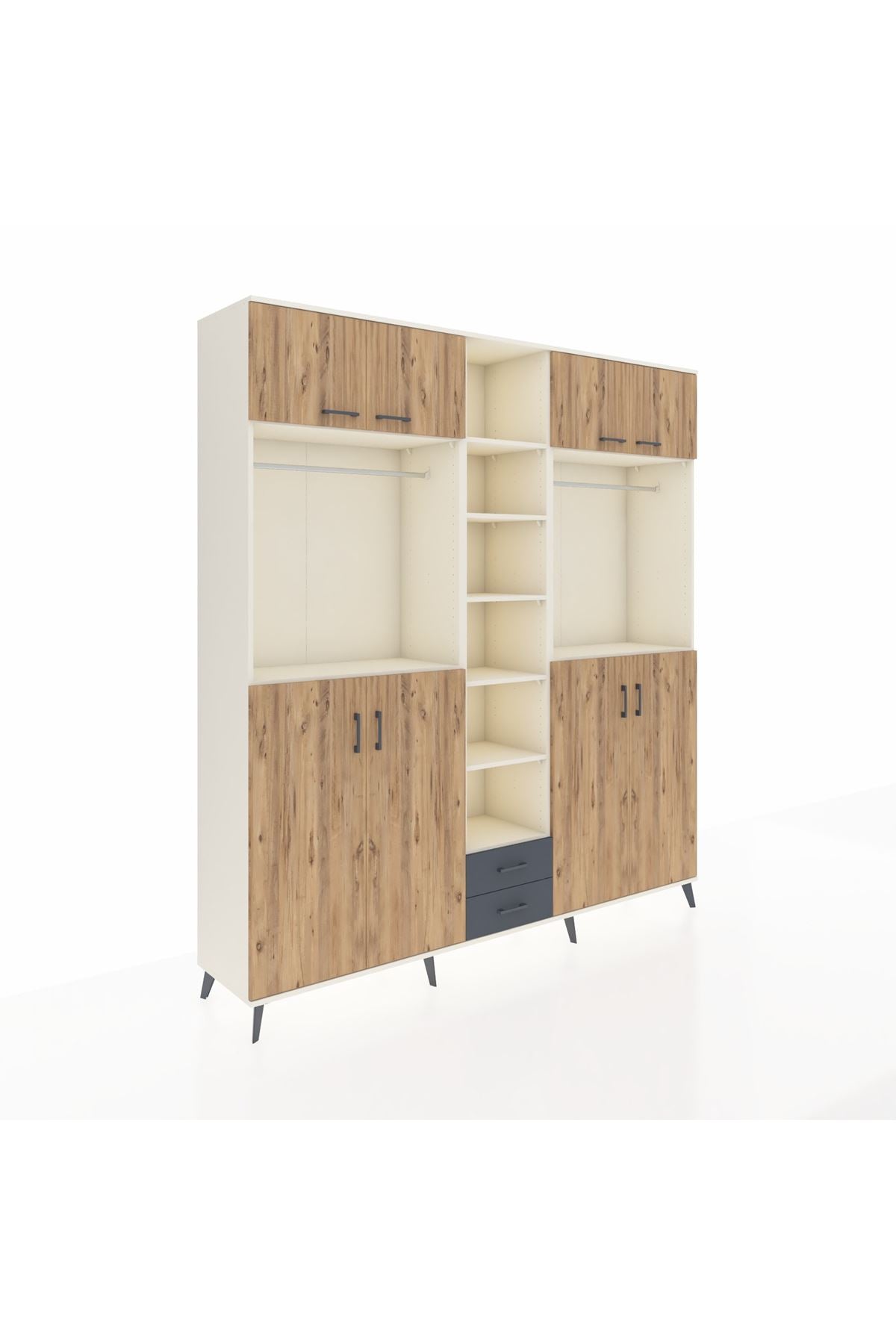 Hyperion Dolap 14 Raflı 2 Çekmeceli 2 Askılı 220x44x243 - S553M013V02B