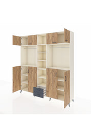 Hyperion Dolap 14 Raflı 2 Çekmeceli 2 Askılı 220x44x243 - S553M013V02B