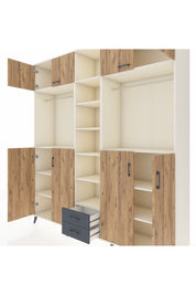 Hyperion Dolap 14 Raflı 2 Çekmeceli 2 Askılı 220x44x243 - S553M013V02B