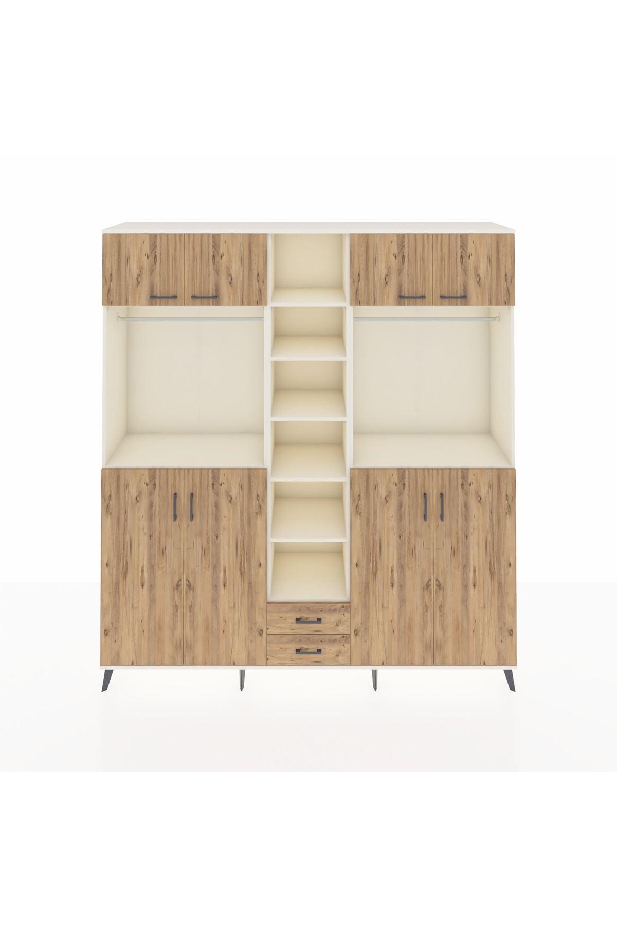 Hyperion Dolap 14 Raflı 2 Çekmeceli 2 Askılı 220x44x243 - S553M013V03B