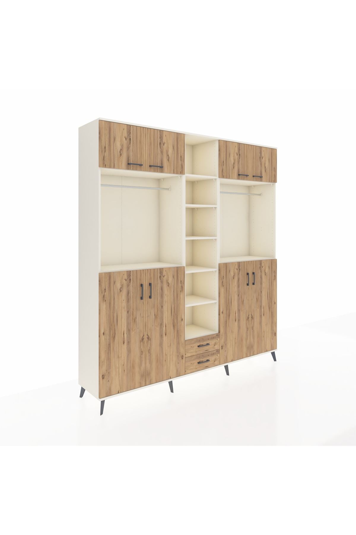 Hyperion Dolap 14 Raflı 2 Çekmeceli 2 Askılı 220x44x243 - S553M013V03B