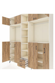 Hyperion Dolap 14 Raflı 2 Çekmeceli 2 Askılı 220x44x243 - S553M013V03B