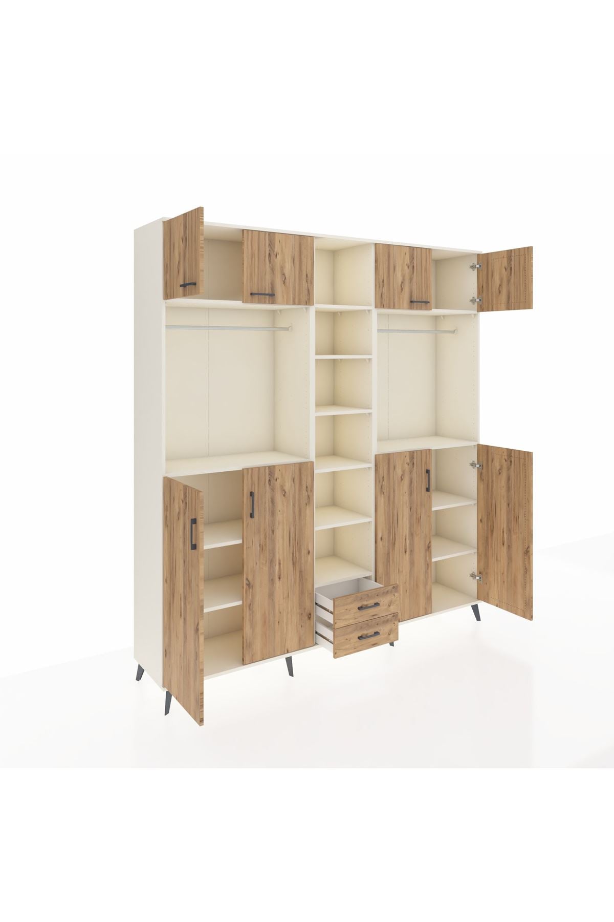 Hyperion Dolap 14 Raflı 2 Çekmeceli 2 Askılı 220x44x243 - S553M013V03B