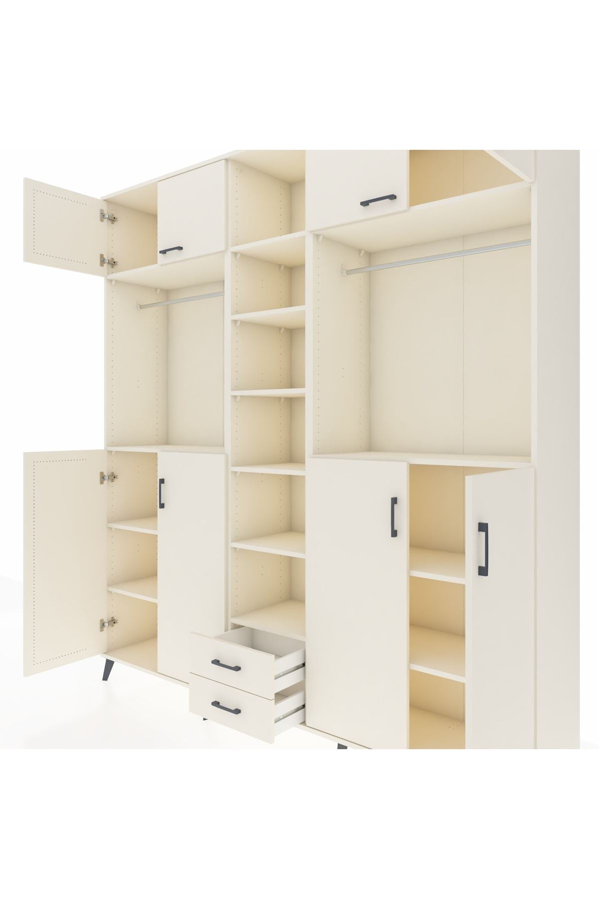 Hyperion Dolap 14 Raflı 2 Çekmeceli 2 Askılı 220x44x243 - S553M013V04B