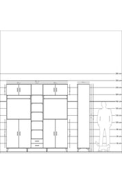 Hyperion Dolap 14 Raflı 2 Çekmeceli 2 Askılı 220x44x243 - S553M013V04B