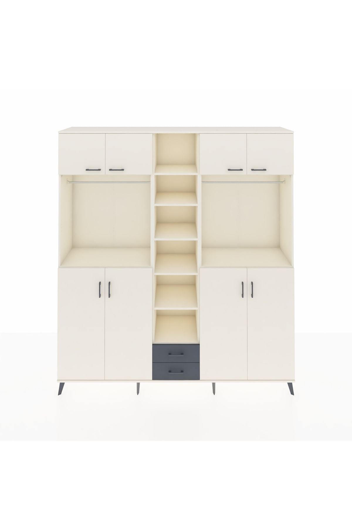 Hyperion Dolap 14 Raflı 2 Çekmeceli 2 Askılı 220x44x243 - S553M013V05B