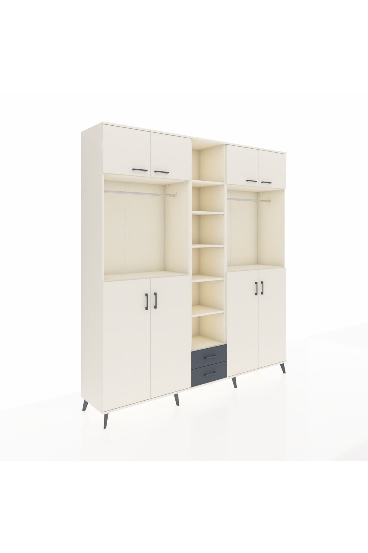 Hyperion Dolap 14 Raflı 2 Çekmeceli 2 Askılı 220x44x243 - S553M013V05B